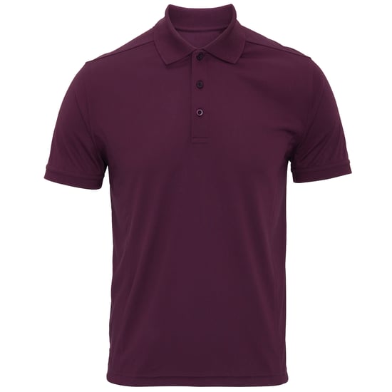 Premier Mens Coolchecker Pique Kurzarm-Polo T-Shirt (Aubergine) - Image 1