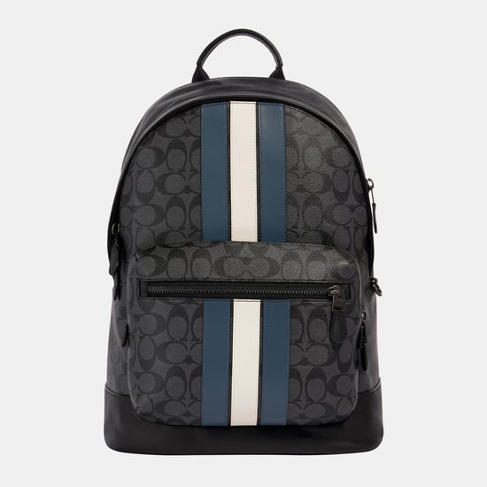 West Backpack in Pieced Signature Varsity Stripe Bag