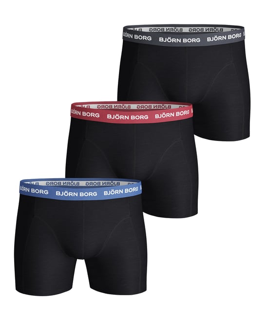 Björn Borg - 3 Paar Herren Cotton Rich Comfort Stretch Fit Boxershorts - Schwarz Mix - Image 1