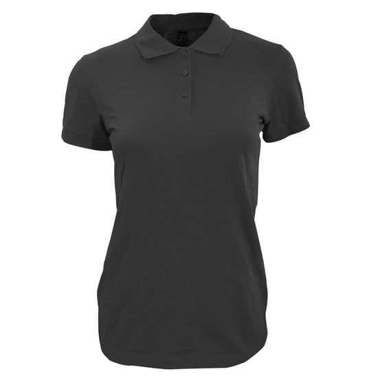 SOLS Womens/Ladies Perfect Pique Short Sleeve Polo Shirt (Schwarz) - Image 1