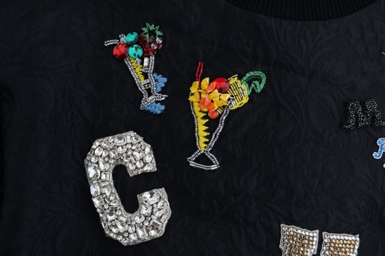 Dolce & Gabbana Damen schwarzer Brokat-Cocktail-Kristallpullover - Image 6