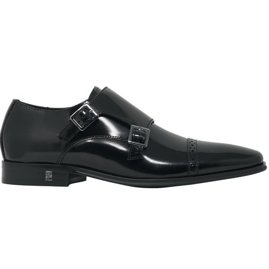 Versace Collection Mönch Leder Schwarze Schuhe - Image 1
