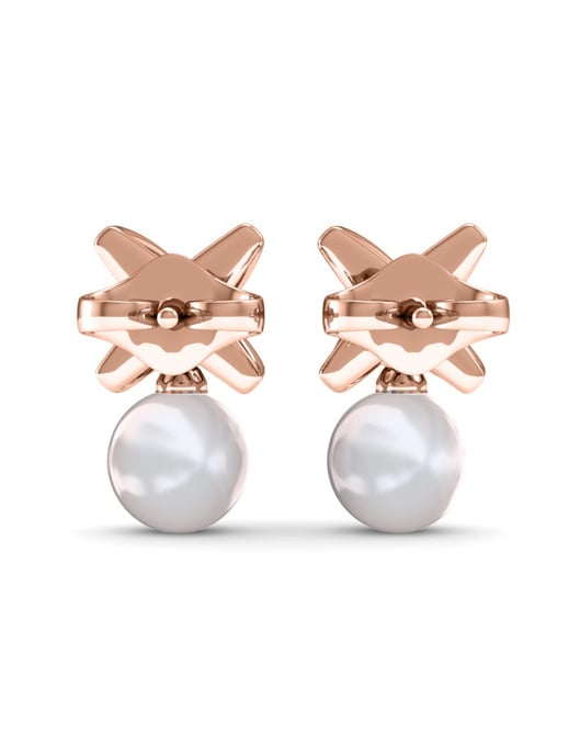 Chris Perlenohrringe - Rose Gold und Kristall - Image 4