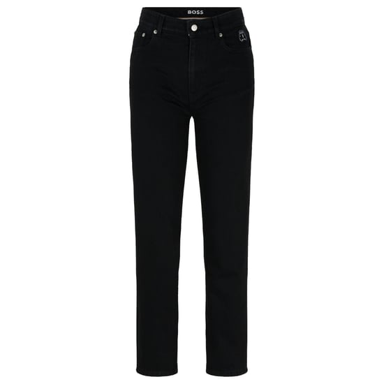 Women's Boss Straight-Fit Cropped Jeans in Black - Image 1