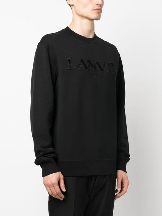 Lanvin Paris Logo besticktes Sweatshirt in Schwarz - Image 4