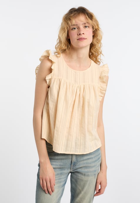 Dreimaster Bluse Damen Beige Creme - Image 3