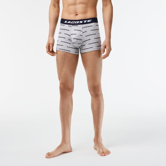 Lacoste men's underpants with contrast waistband in a 3-pack in gray