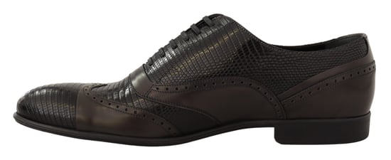 Dolce & Gabbana Braune Eidechsenleder Oxford-Schuhe für Männer - Image 4