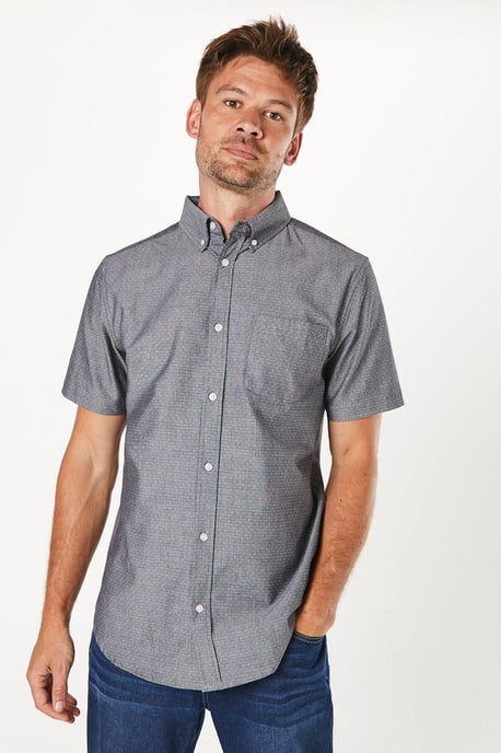 Chambray Pindot Short Sleeve Shirt