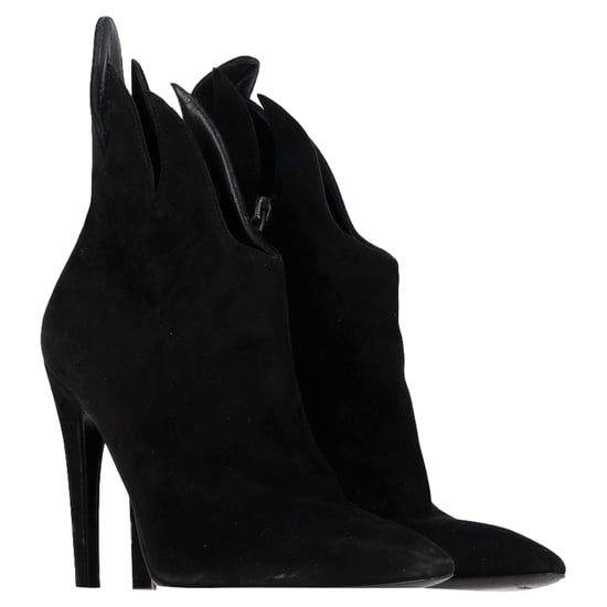 Bottega Veneta – Ankle Boots mit Flame-Absatz aus schwarzem Wildleder - Image 4