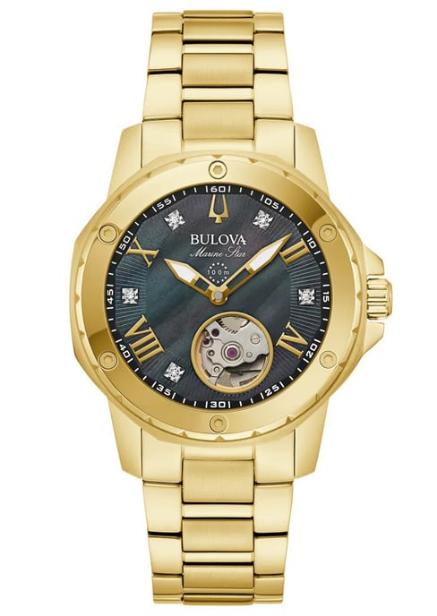 Bulova Marine Star Damen Gold Uhr 97P171 - Image 1