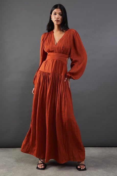 Premium Satin Open Back Maxi Dress