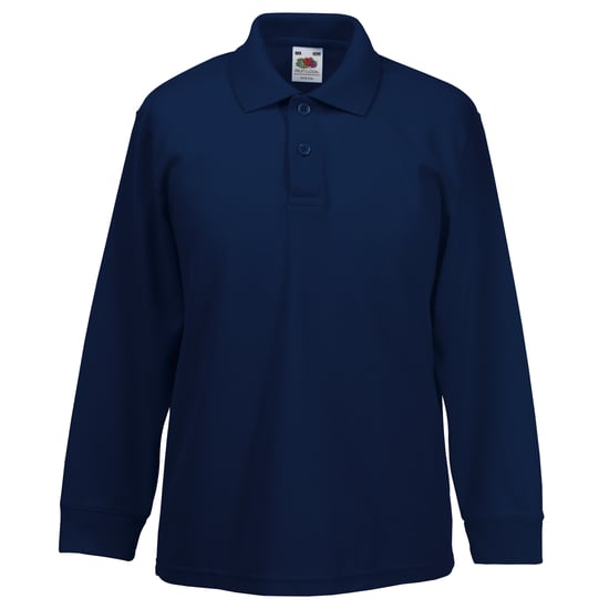 Fruit of the Loom Kinder Polo Shirt, Langarm (Dunkles Marineblau) - Image 1