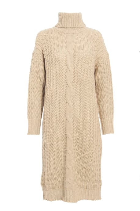 Stone Chunky Knitted Jumper Dress