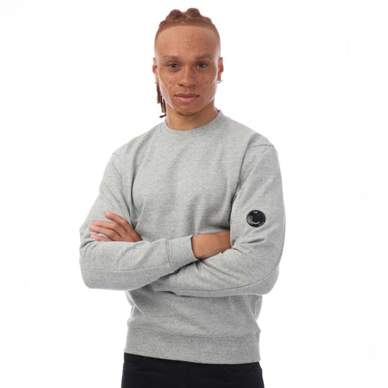 Men's C.P. Company Diagonal Raised Fleece Sweatshirt in Grey