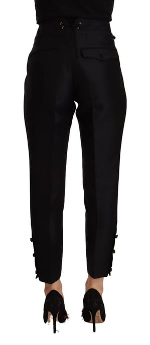 Dsquared2 Black Wool High Waist Skinny Women's Pants