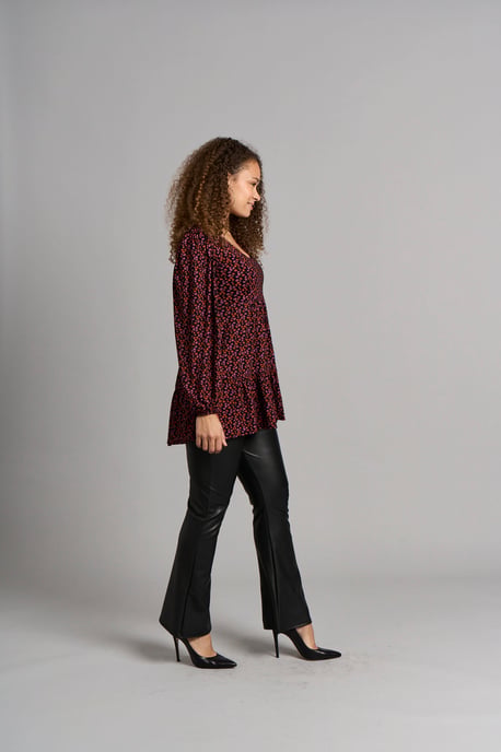 Floral Tunic Top - Red