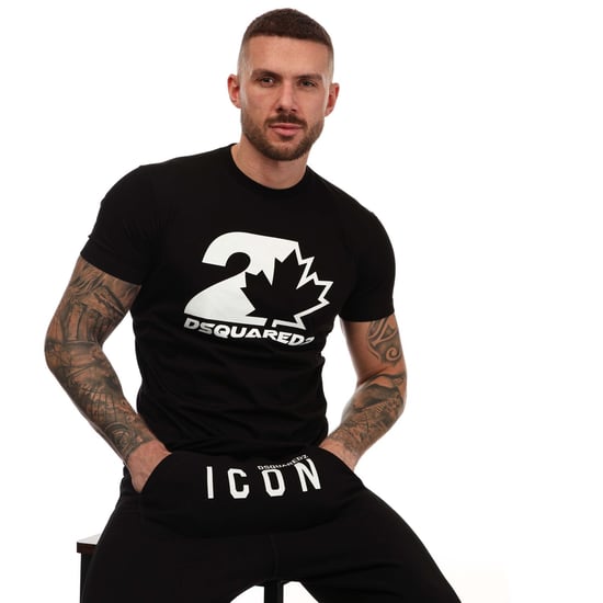T-shirt Maple Leaf Logo DSquared2 Pour Homme en Noir - Image 4