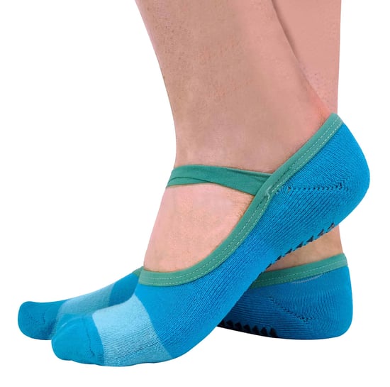 2 Paar Damen Anti-Rutsch-Griff unsichtbar Pilates Yoga Socken mit Riemen - Image 1