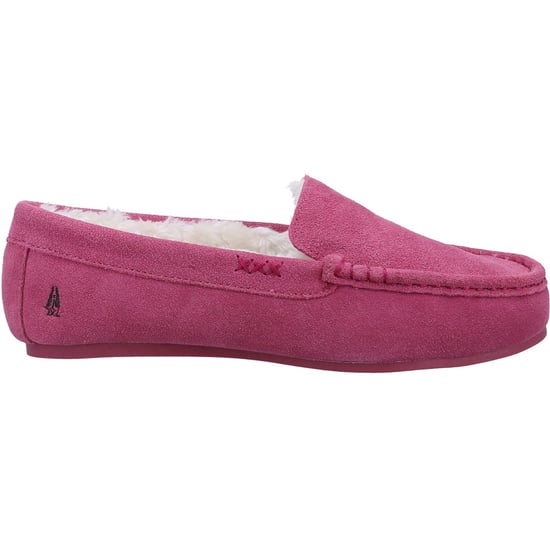 Hush Puppies Annie Mocassin Wildleder Damen Rosa Hausschuhe - Image 4
