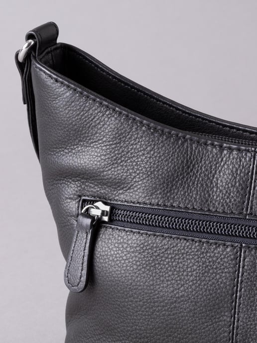 Fornside Small Leather Cross Body Bag in Black