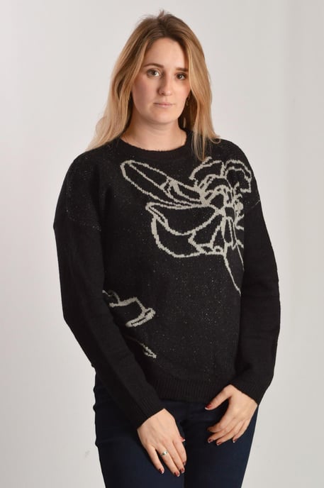 Floral Art Crew Neck Jumper