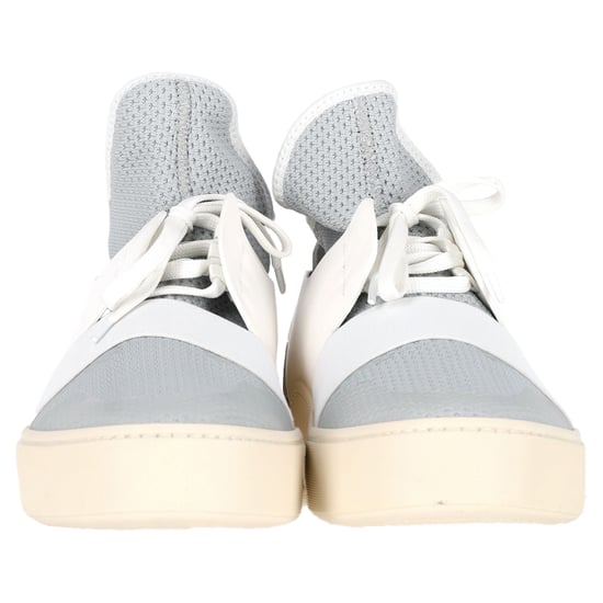 Balenciaga Sock-Style High-Top-Sneaker aus grauem und weißem Polyester und Leder - Image 2