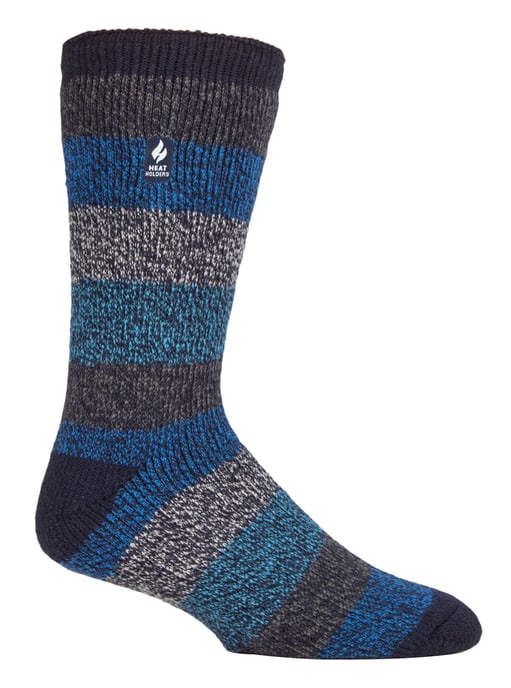 Wärmehalter - Herren extra dicke Thermosocken für den Winter | Warme flauschige Fleece isolierte Socken | Geschenke für Männer - Marineblau / Petrol (Milan) - Image 1