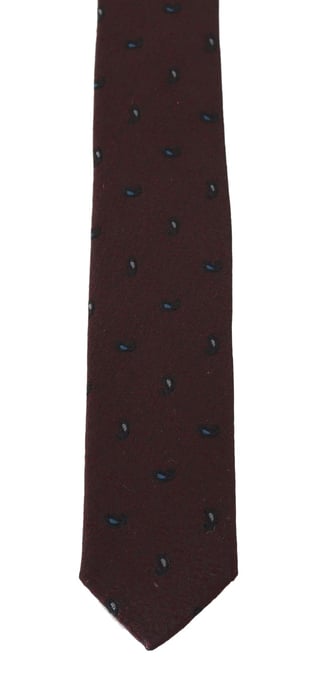 Dolce & Gabbana Cravate mince bordeaux 100% soie à motifs pour hommes - Image 2