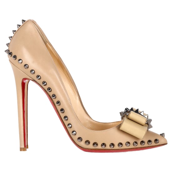 Christian Louboutin Lucifer 120 Studded Pumps aus Nude-Leder - Image 1
