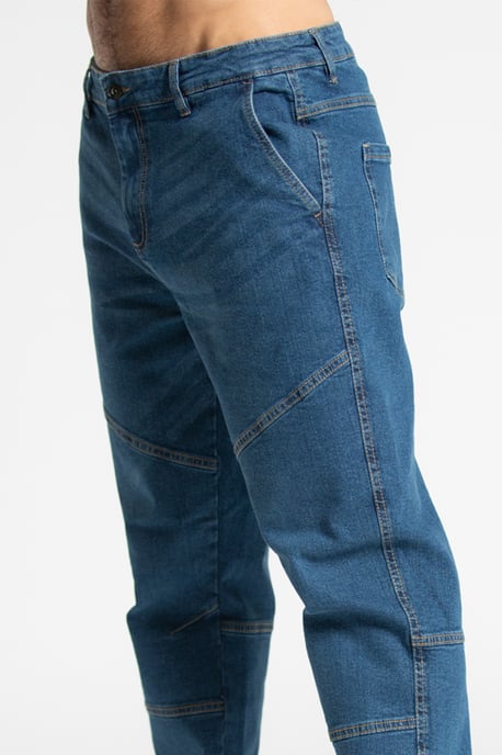 Cotton Cargo Cuffed Denim Pant