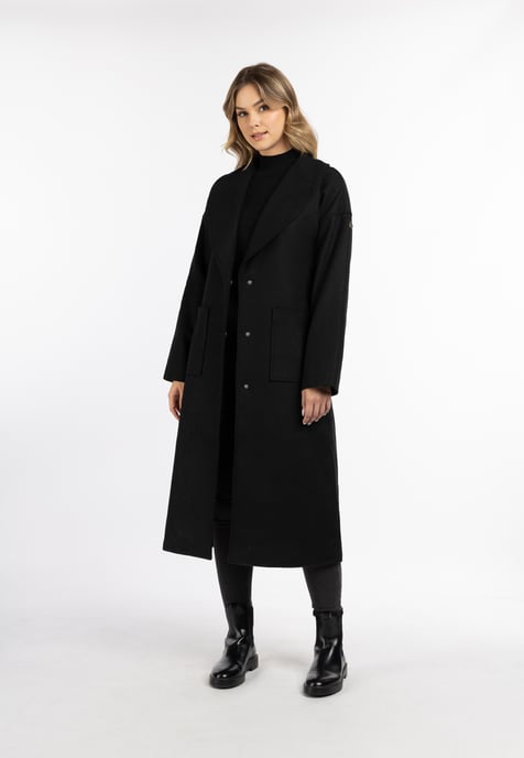 Dreimaster Übergangsmantel aus Wollgemisch Damen Schwarz - Image 1