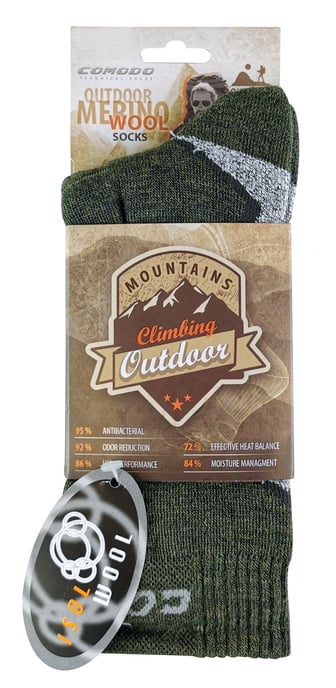 COMODO - Chaussettes Chaudes Laine Merinos 1 Paire Hiver Homme Femme - Vert Kaki - Image 2
