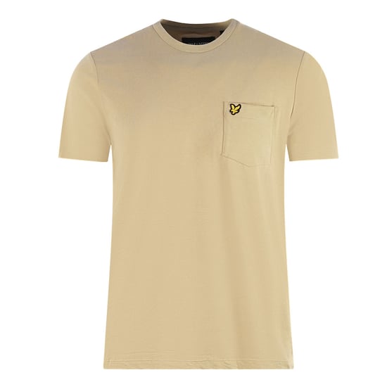 Lyle & Scott Brusttasche Markenlogo Beige T-Shirt - Image 1