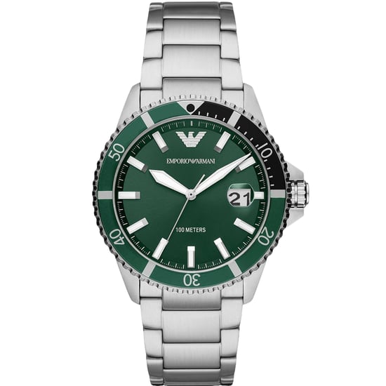 Emporio Armani Herrenuhr Quartz Silber Grün - Image 1