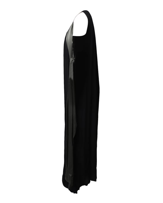 Lanvin Blumenapplikationen Abendkleid aus schwarzer Seide - Image 3