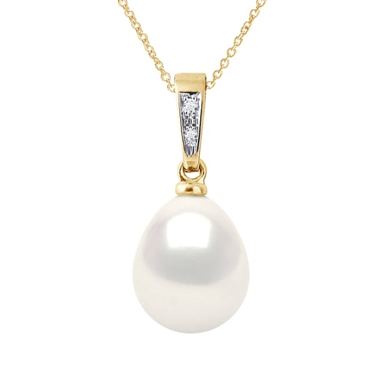 DIADEMA - Anhänger - Diamanten - echte Süßwasserperlen - Weiß - Gelbgold - Image 1