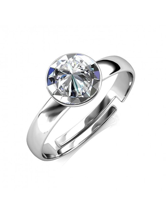 Acacia One Size Ring - Silber und Kristall - Image 1