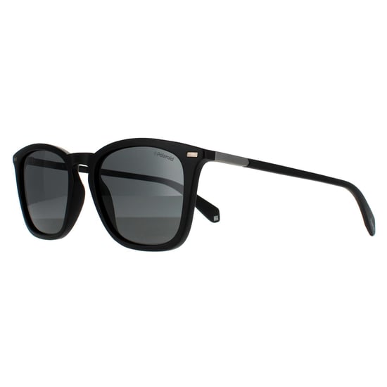 Polaroid Square Unisex Matte Black Grey Polarized Sunglasses