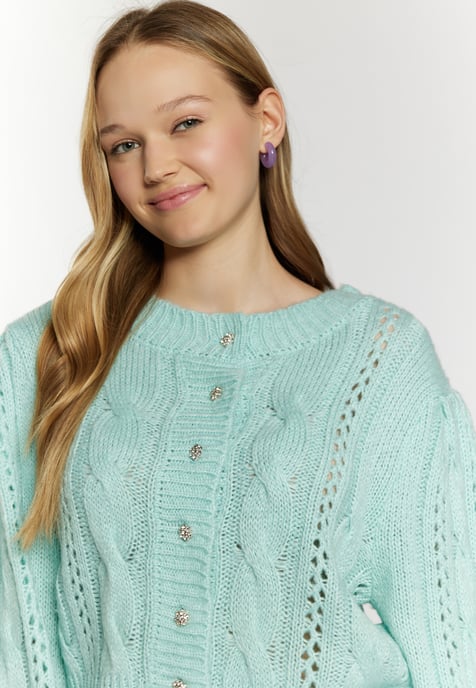 Mymo Strickcardigan Damen Aqua - Image 5