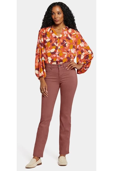 Marilyn Straight Jeans Burnt Orange Coloured Denim