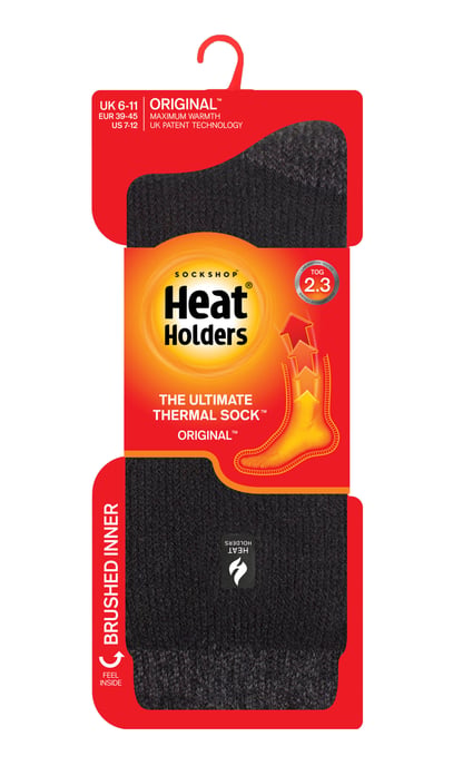 Wärmehalter - Herren extra dicke Thermosocken für den Winter | Warme flauschige Fleece isolierte Socken | Geschenke für Männer - Schwarz / Charcoal Ferse & Spitze (Berlin) - Image 2
