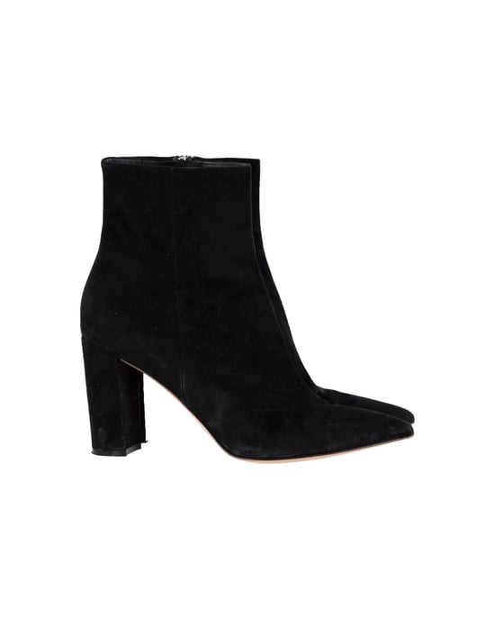 Gianvito Rossi Spitzerzehen-Stiefeletten aus schwarzem Wildleder - Image 1