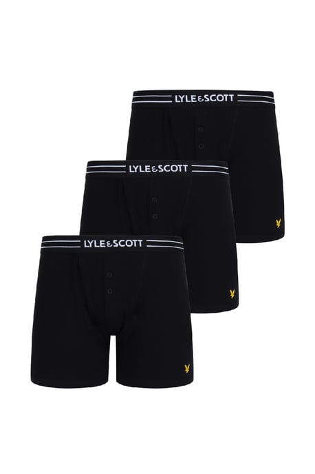 Lyle & Scott Lewis Lot de 3 boxers pour homme avec braguette à boutons - Image 1