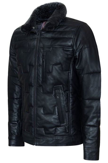 Men's Leather Quilted Biker Jacket - Guayaquil
