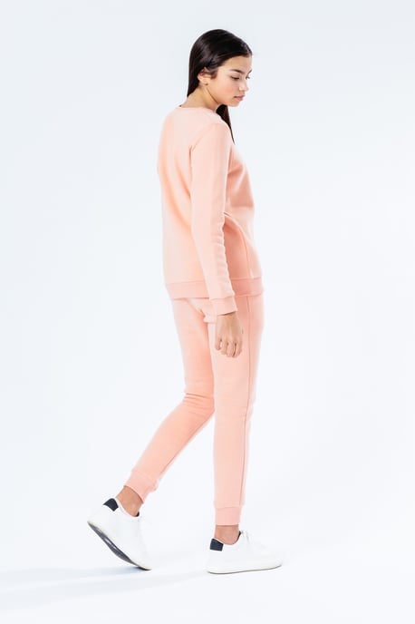 hype pink script kids crew neck