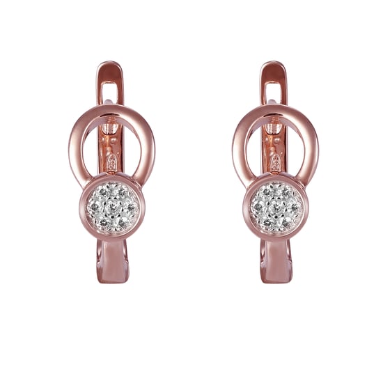 Orphelia 'Ambra' Women's 925 Sterling Silver Hoop Earrings - Rose ZO-7439