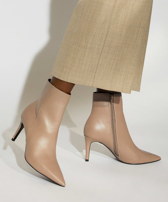 Dune Ladies Oliyah - Stiletto-Heel Leather Ankle Boots