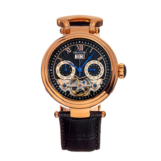 Heritor Automatik Ganzi Semi-Skelett Lederarmbanduhr - Image 1