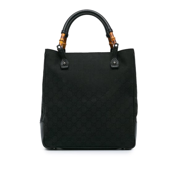 Vintage Gucci GG Canvas Bamboo Tote Schwarz - Image 1